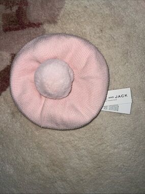 NEW Janie and Jack Light Pink Pom-Pom Knit Beret
